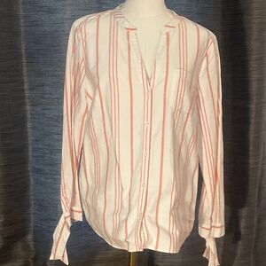J. Crew Women's Button-Down Shirt with Pink Stripes